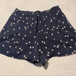 J Crew Navy Polka Dot High Waisted Shorts Size 6